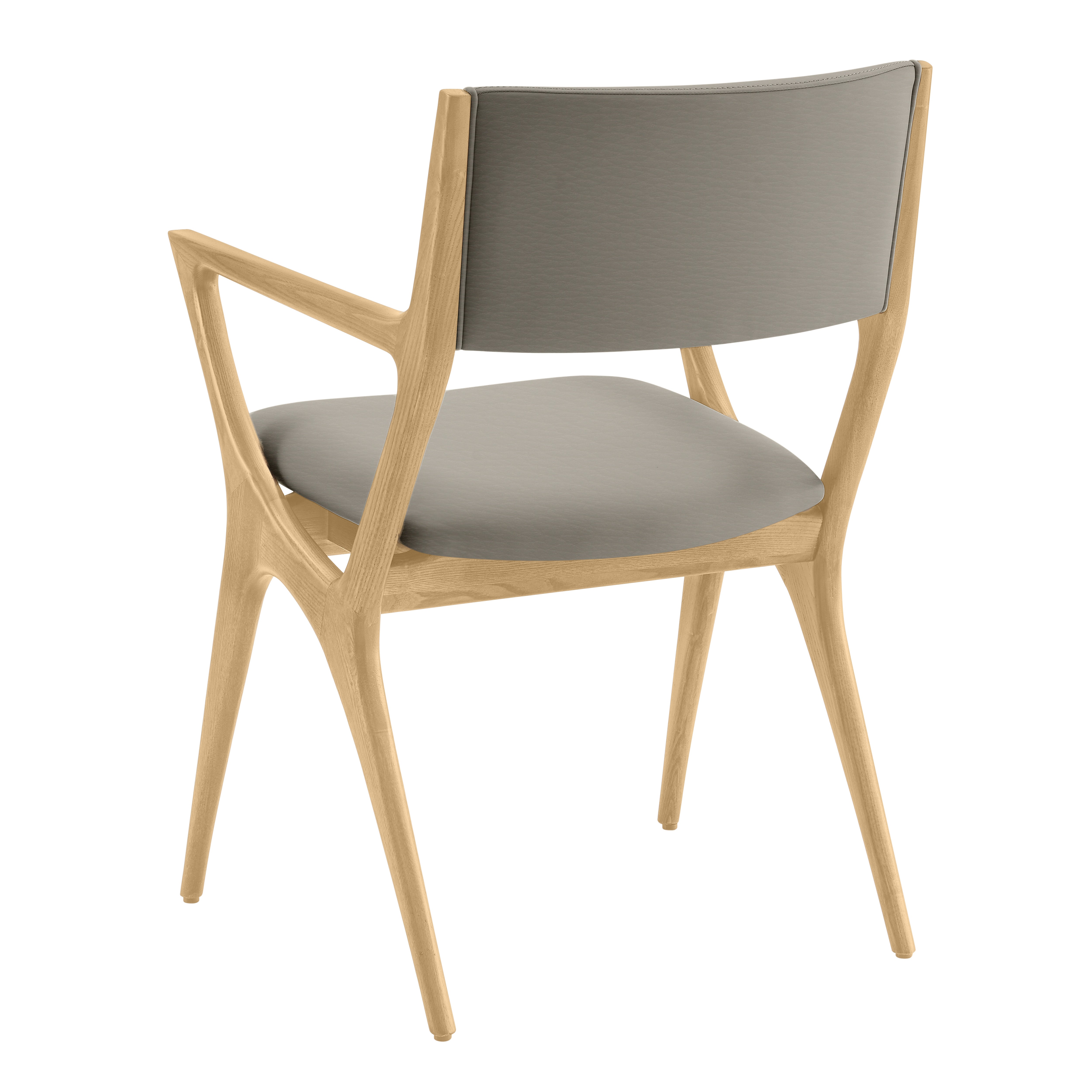 Spider Spisebordsstole (Naturlakeret & Grå læder)