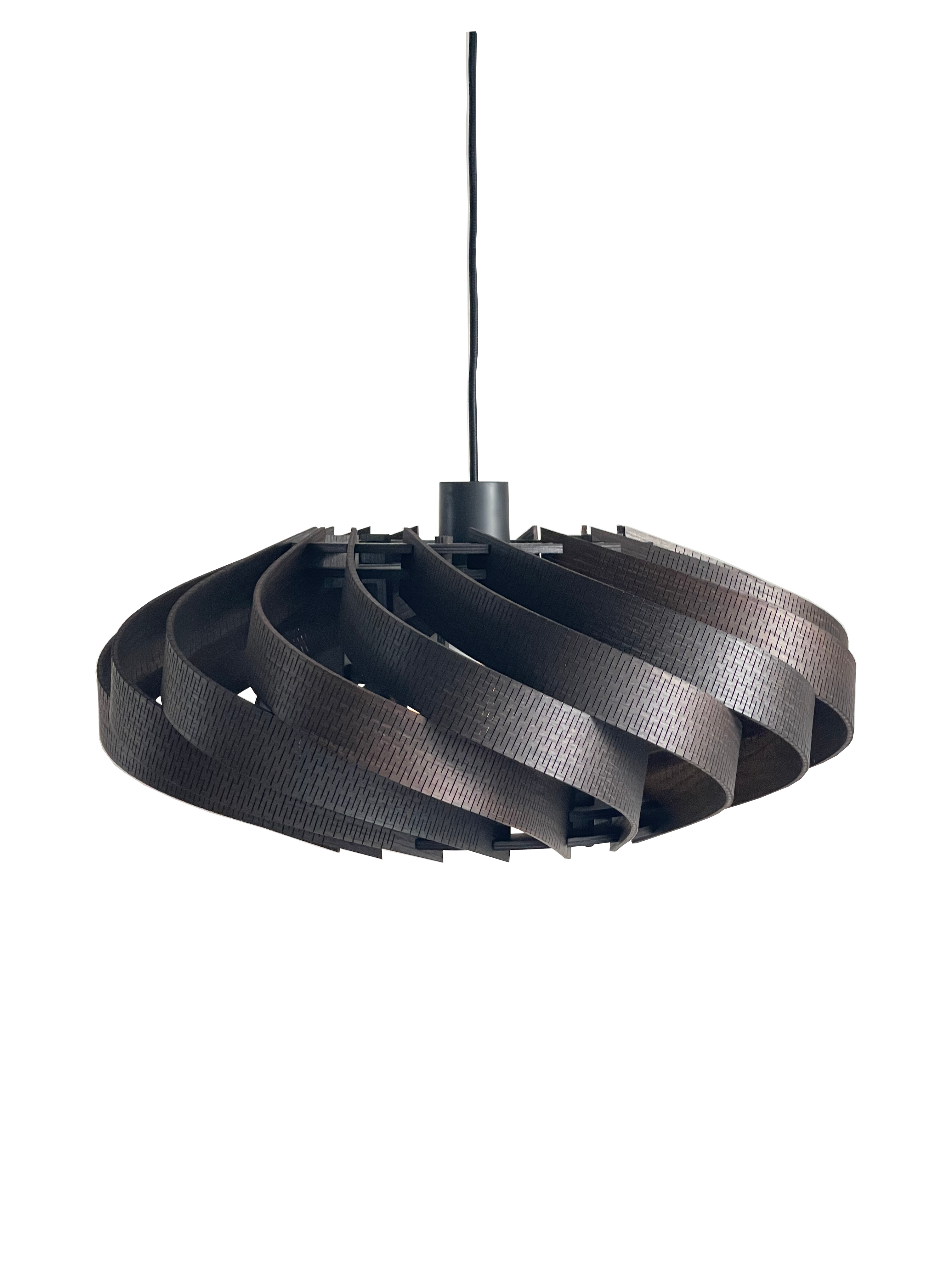 Spisebordslampe Dahlia – Røget Egetræ m/u guld