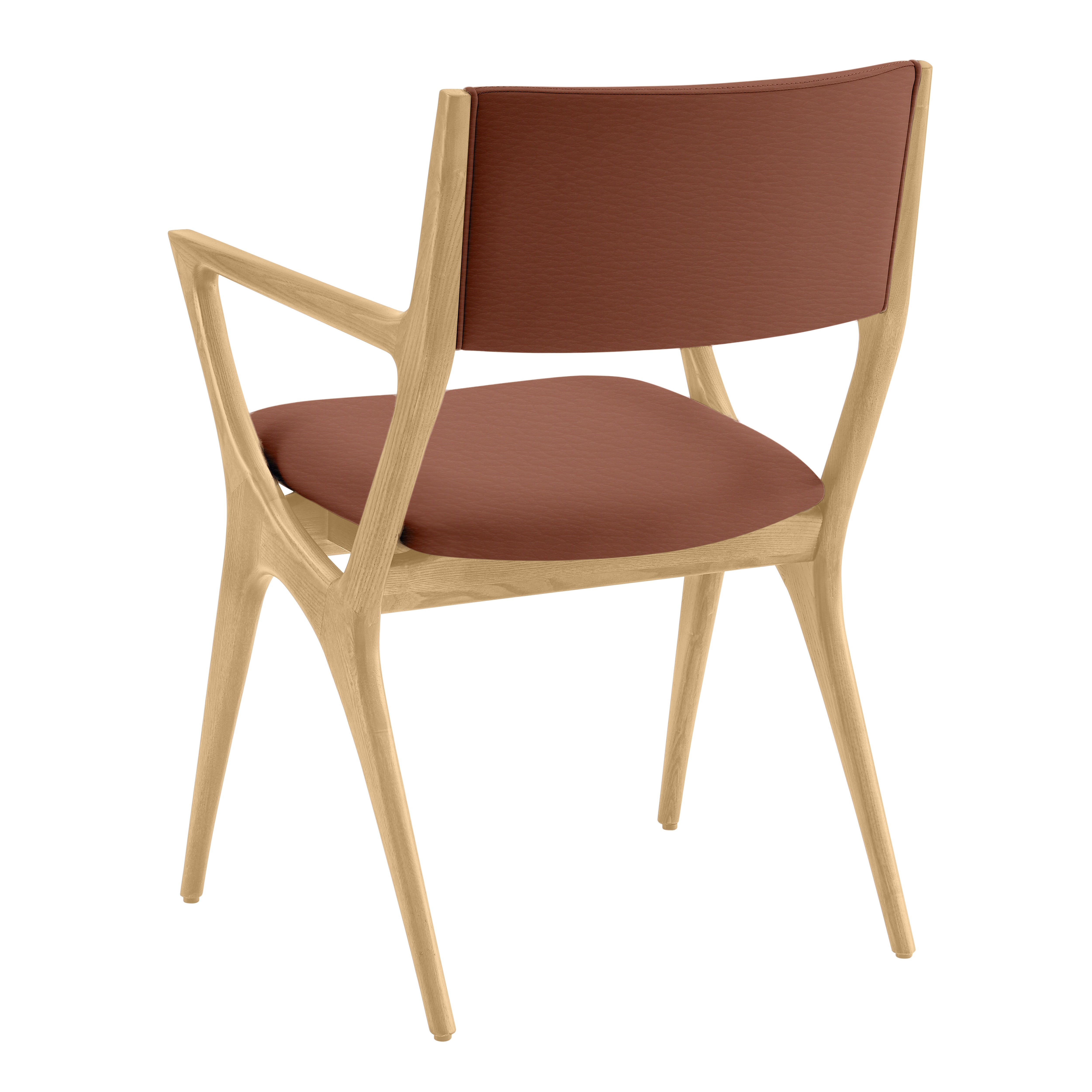 Spider Spisebordsstole (Naturlakeret & Cognacfarvet læder)