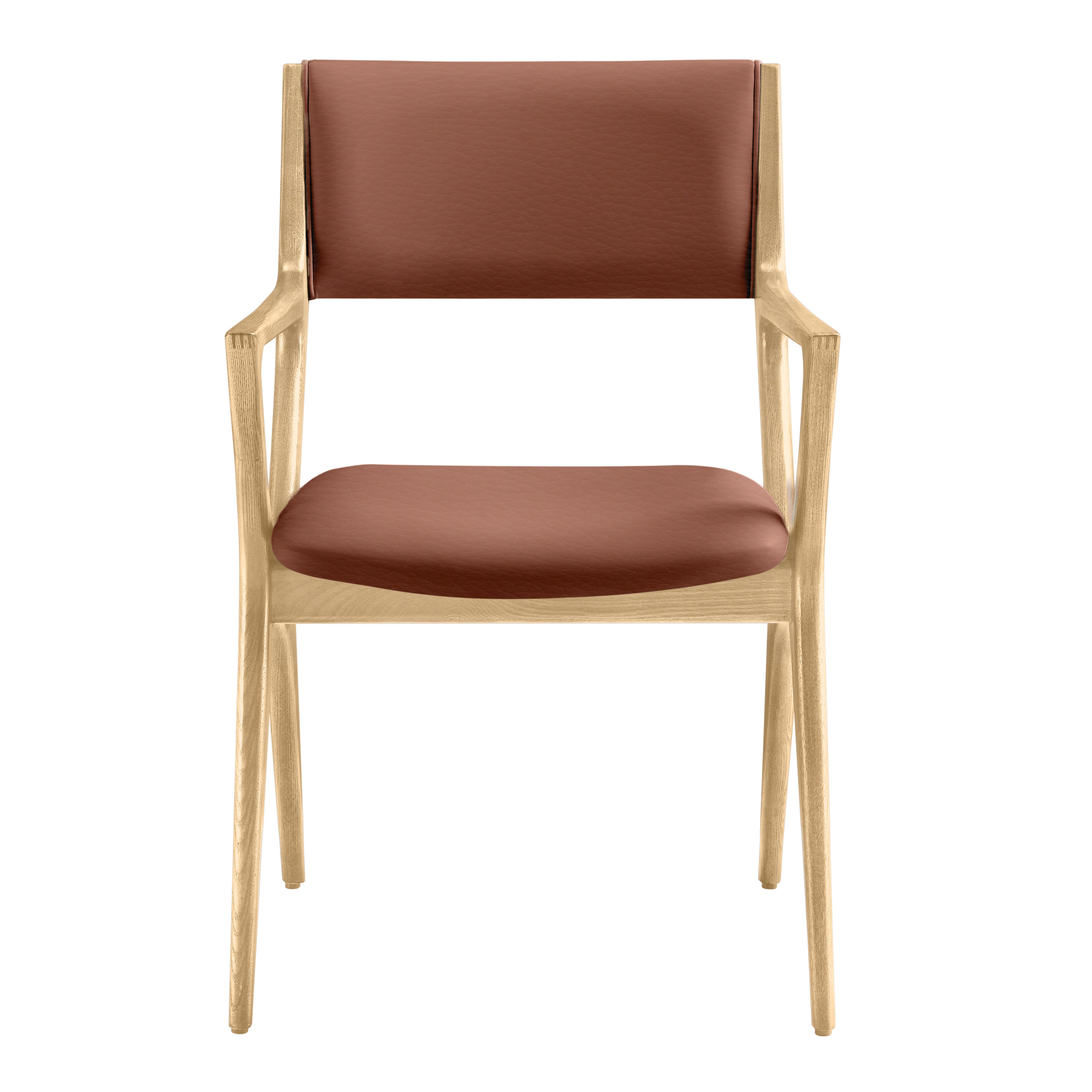 Spider Spisebordsstole (Naturlakeret & Cognacfarvet læder)