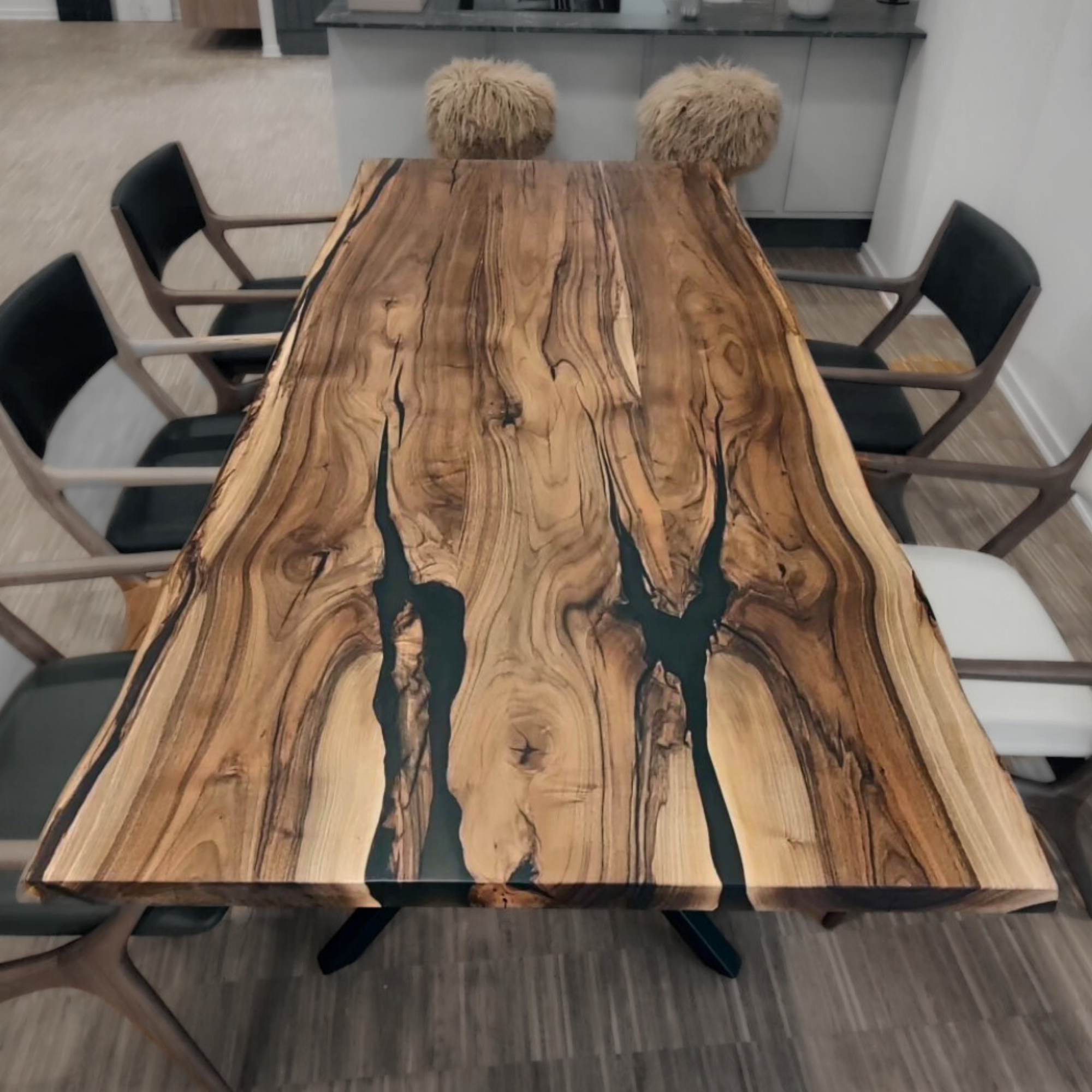 Epoxy franskvalnød Plankeborde (Inspirations bord)